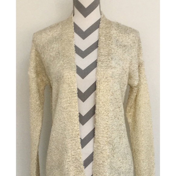 SOLD _ Gold & Off White Cardigan - Picture 3 of 3