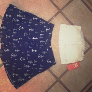 Never worn bando and mini skirt