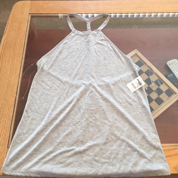 Gray Halter Braided Top