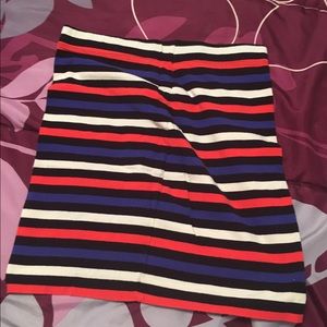 Striped pencil bodycon skirt