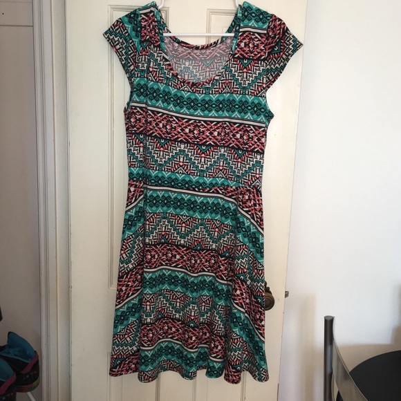 Tribal print skater dress