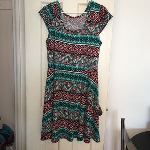 Tribal print skater dress