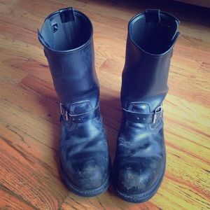 Vintage Black Motorcycle Boots