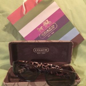 Brown Leopard coach sunglasses.