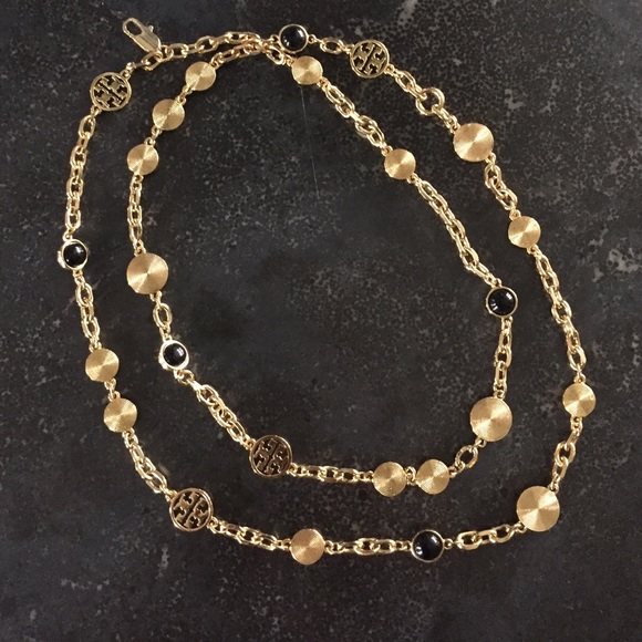 Tory Burch Gold logo necklace