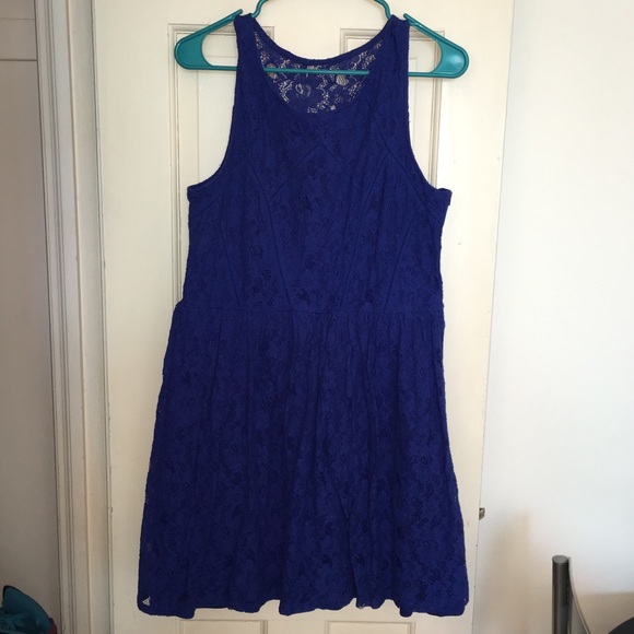 Royal blue cotton lace dress