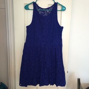 Royal blue cotton lace dress