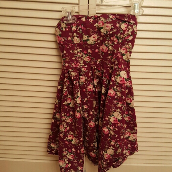 Strapless floral dress