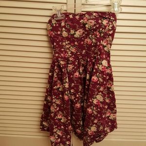 Strapless floral dress