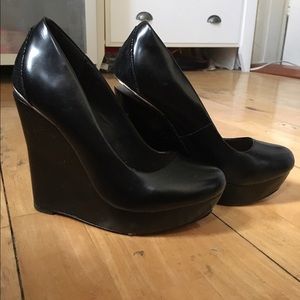 Badgley Mischka Dante wedges heels black size 7