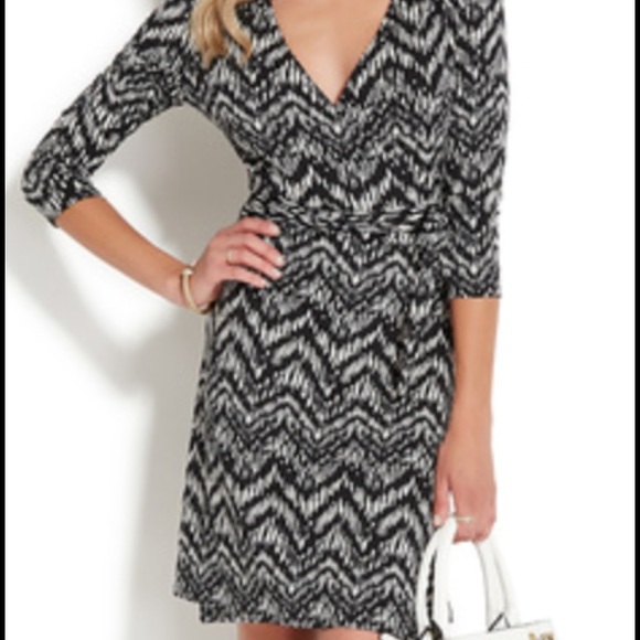 Justfab 3/4 sleeve wrap dress