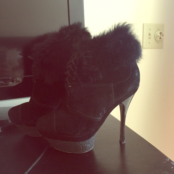 L.A.M.B fur booties