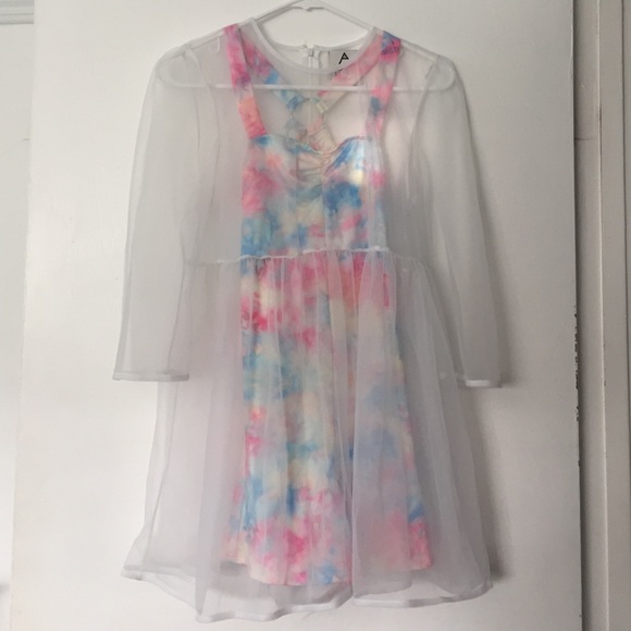 UNIF Dresses & Skirts - UNIF Mesh Baby Doll over Tie Dye Romper