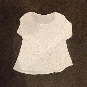 Speckled white and black long sleeve shirt