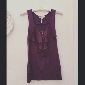 BCBGeneration Rayon Ruffle Tank w/Zipper