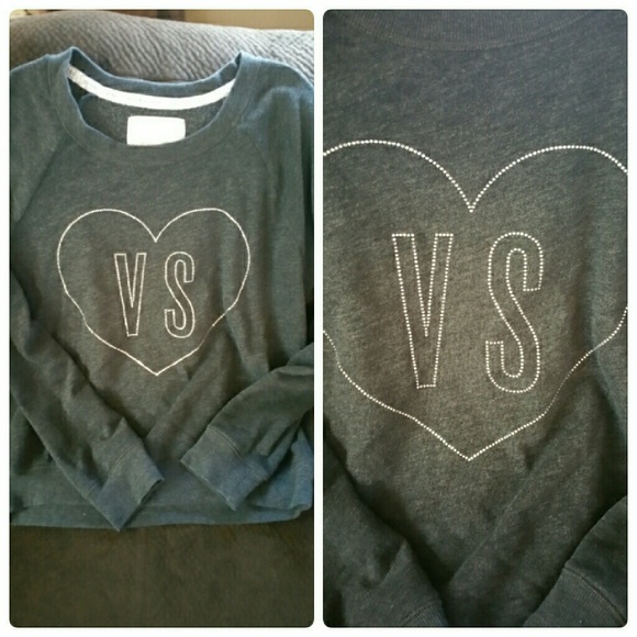 VS Gray Rhinestone PINK Sweatshirt - Picture 1 of 1