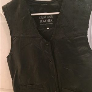 Italian Stone Design Leather Vest size M