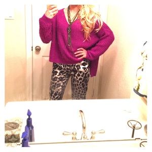 High/low v-neck sweater