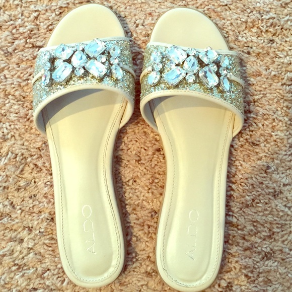 Aldo jeweled slip on flats size 9