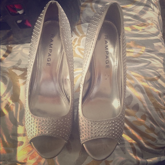 Silver sparkle heels
