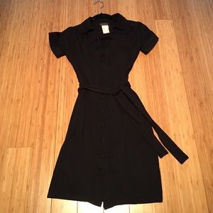 Sale!!Black Bebe cotton dress with black waist tie