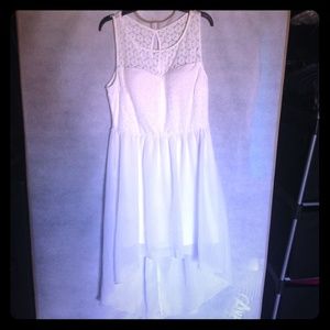 White Lace High-Low Dress