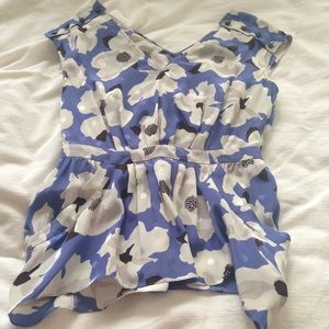 Anthropologie Periwinkle Floral top sz 2