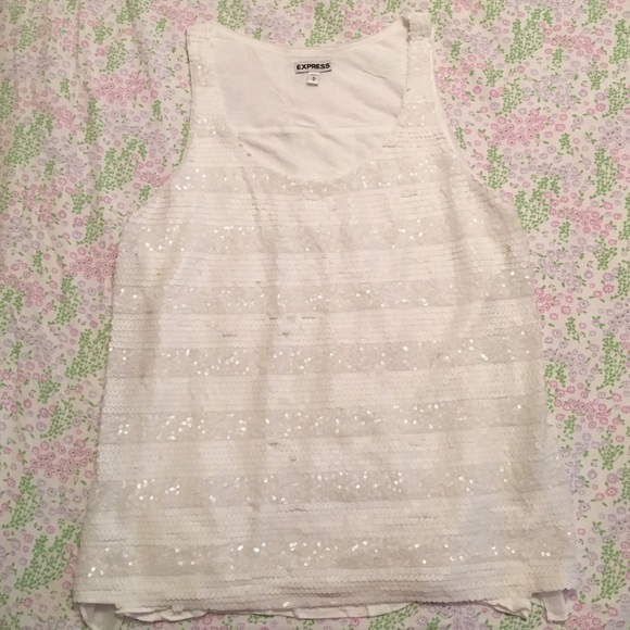 White Sequined Tank