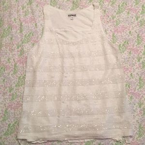 White Sequined Tank