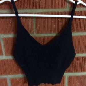 NEW Black woven crop top