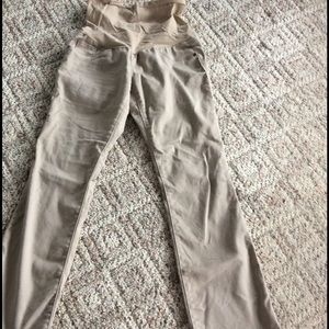 Khaki bootcut maternity pants