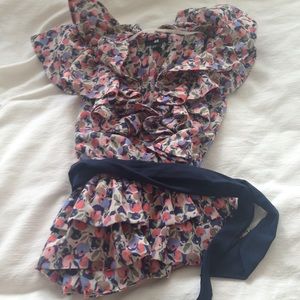 H&M floral top with ruffle detail