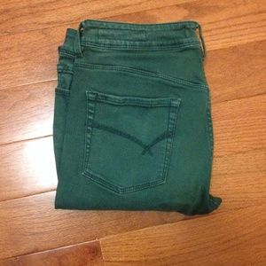 High Waisted Teal Skinny Jeans