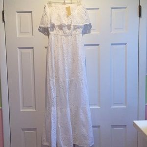 SOLD! Michael Kors White Eyelet Maxidress