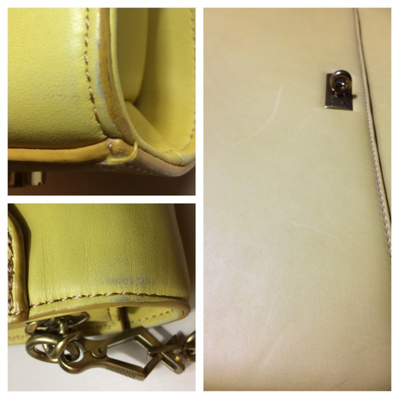 J Crew vintage style yellow leather Edie Bag - Picture 4 of 4