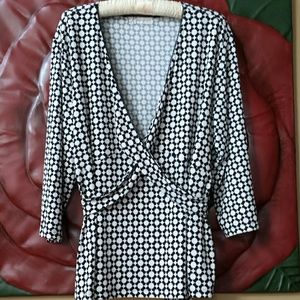 Designer style cross-checkered top!