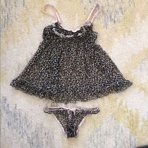 NWT Victoria's Secret Leopard Baby doll Nightie