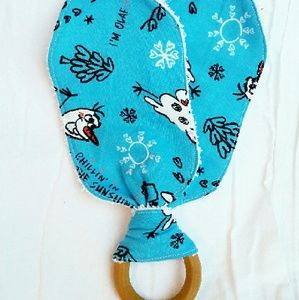 Frozen inspired handmade organic olaf teether toy