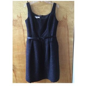 Evan Picone black s/l  A-line dress w/shimmer