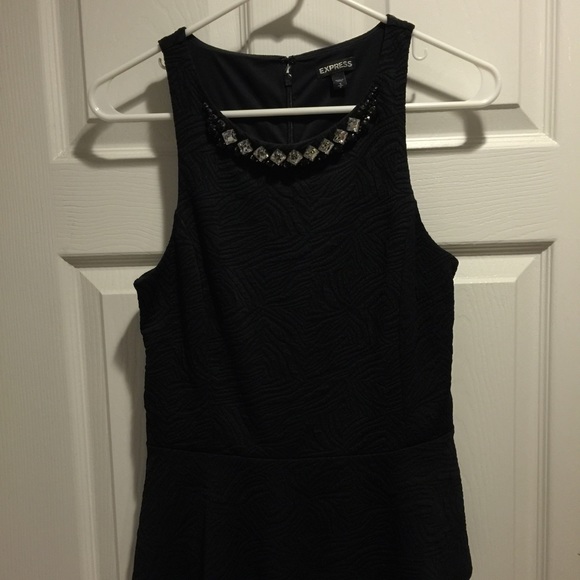 Black Rhinestone Peplum