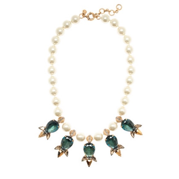 J.Crew Jewel Drop Pearl Necklace