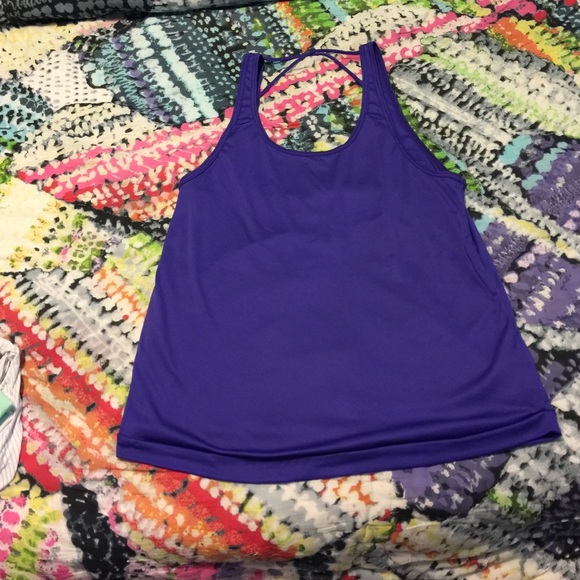 Purple cross back tank