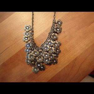 Bronzey floral necklace.
