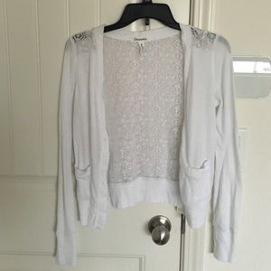 Aeropostale White Lace Cardigan
