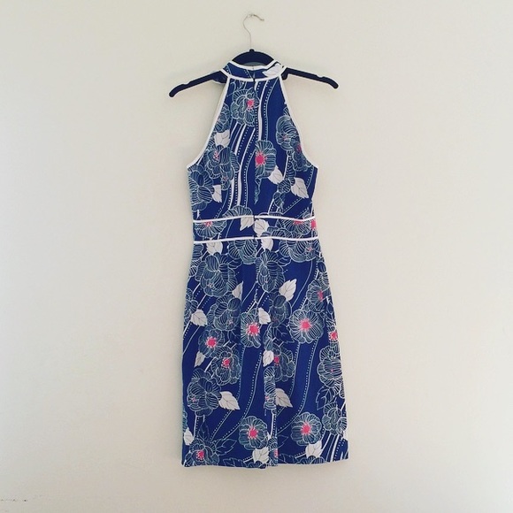 SOLD Vintage Anthropologie Floral Halter Dress - Picture 3 of 4