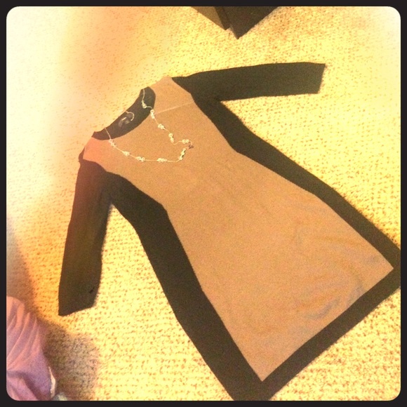 Black and Tan sweater dress