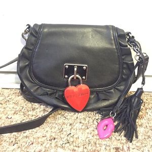 Betsey Johnson black leather crossbody