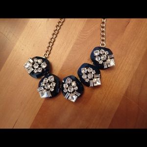 Navy and crystal necklace.