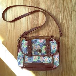 Water color floral print purse