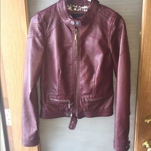 Maroon Leather Jacket